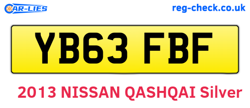 YB63FBF are the vehicle registration plates.