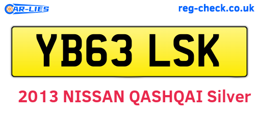 YB63LSK are the vehicle registration plates.