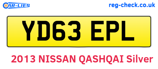 YD63EPL are the vehicle registration plates.