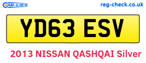 YD63ESV are the vehicle registration plates.
