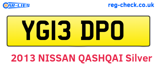 YG13DPO are the vehicle registration plates.