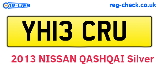 YH13CRU are the vehicle registration plates.