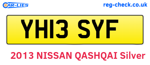 YH13SYF are the vehicle registration plates.