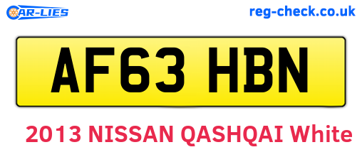 AF63HBN are the vehicle registration plates.