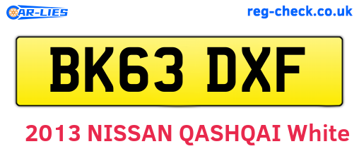 BK63DXF are the vehicle registration plates.