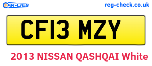CF13MZY are the vehicle registration plates.