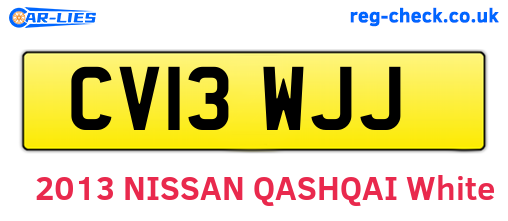 CV13WJJ are the vehicle registration plates.