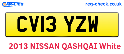 CV13YZW are the vehicle registration plates.