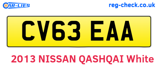 CV63EAA are the vehicle registration plates.