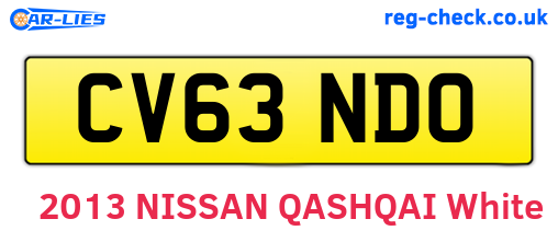 CV63NDO are the vehicle registration plates.