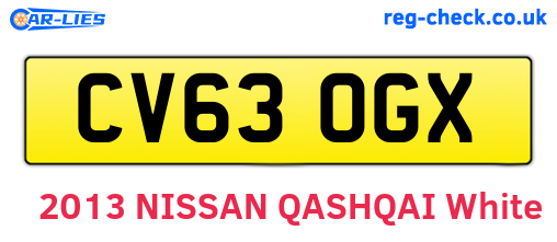 CV63OGX are the vehicle registration plates.