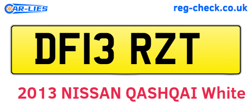 DF13RZT are the vehicle registration plates.