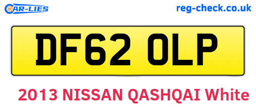 DF62OLP are the vehicle registration plates.