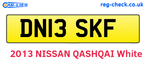 DN13SKF are the vehicle registration plates.