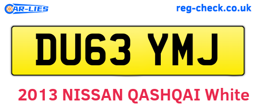 DU63YMJ are the vehicle registration plates.