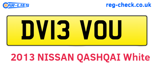 DV13VOU are the vehicle registration plates.