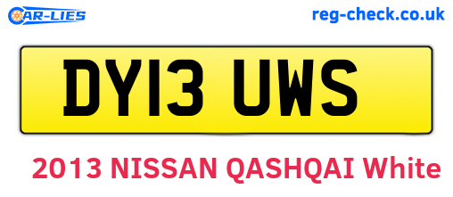 DY13UWS are the vehicle registration plates.