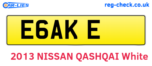 E6AKE are the vehicle registration plates.
