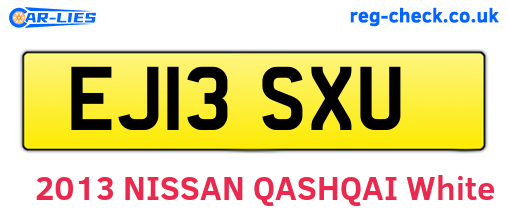 EJ13SXU are the vehicle registration plates.