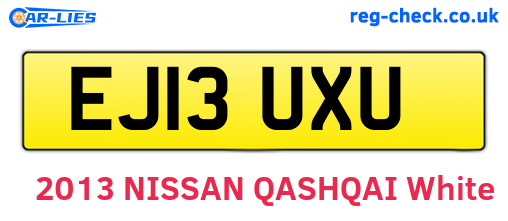 EJ13UXU are the vehicle registration plates.