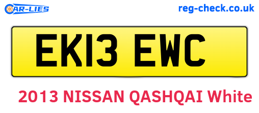 EK13EWC are the vehicle registration plates.