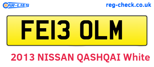 FE13OLM are the vehicle registration plates.