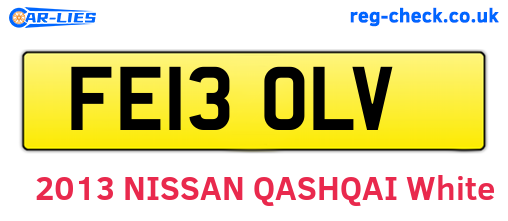FE13OLV are the vehicle registration plates.