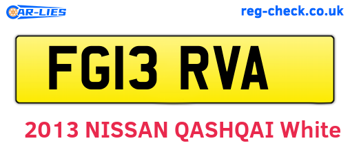 FG13RVA are the vehicle registration plates.