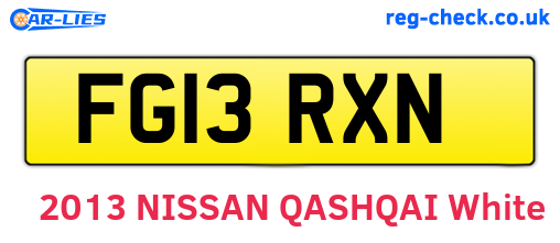 FG13RXN are the vehicle registration plates.