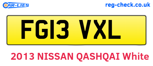 FG13VXL are the vehicle registration plates.