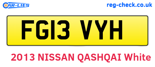 FG13VYH are the vehicle registration plates.
