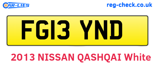 FG13YND are the vehicle registration plates.
