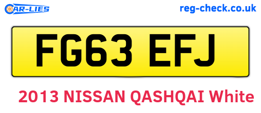 FG63EFJ are the vehicle registration plates.