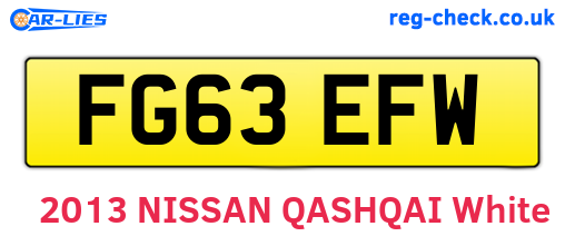 FG63EFW are the vehicle registration plates.