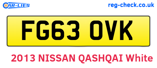 FG63OVK are the vehicle registration plates.