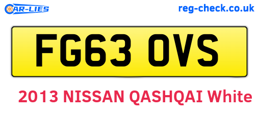 FG63OVS are the vehicle registration plates.