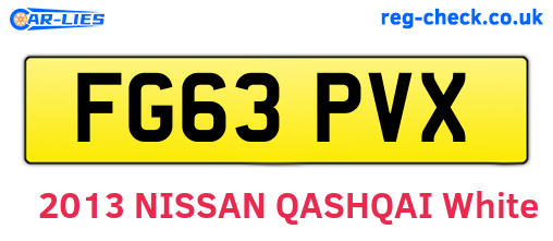 FG63PVX are the vehicle registration plates.