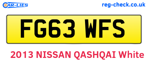 FG63WFS are the vehicle registration plates.