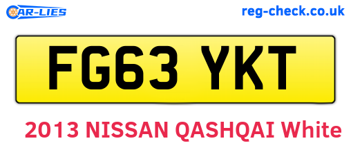 FG63YKT are the vehicle registration plates.