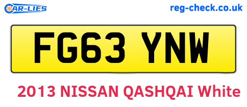 FG63YNW are the vehicle registration plates.