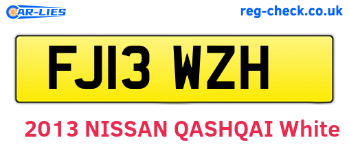 FJ13WZH are the vehicle registration plates.