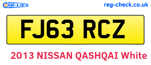 FJ63RCZ are the vehicle registration plates.