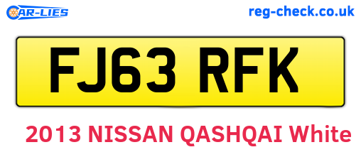 FJ63RFK are the vehicle registration plates.