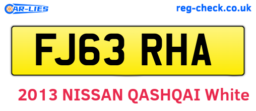 FJ63RHA are the vehicle registration plates.