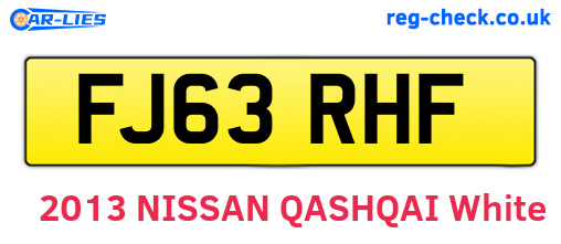 FJ63RHF are the vehicle registration plates.