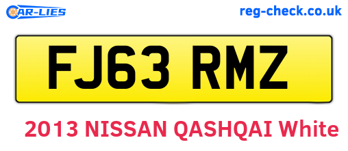 FJ63RMZ are the vehicle registration plates.