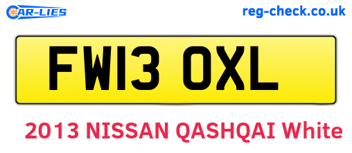FW13OXL are the vehicle registration plates.