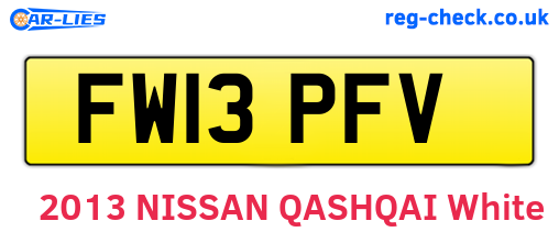FW13PFV are the vehicle registration plates.