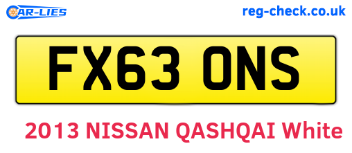 FX63ONS are the vehicle registration plates.