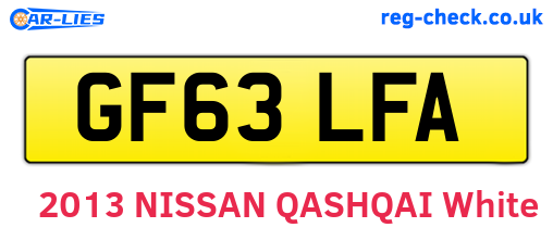 GF63LFA are the vehicle registration plates.